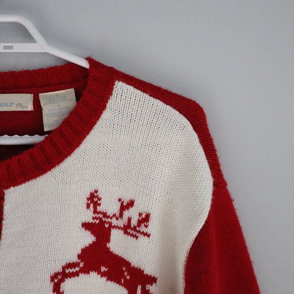 Vintage Penmans Plus Button Down 1X Red Christmas Winter Cardigan Knit Sweater - Picture 4 of 11